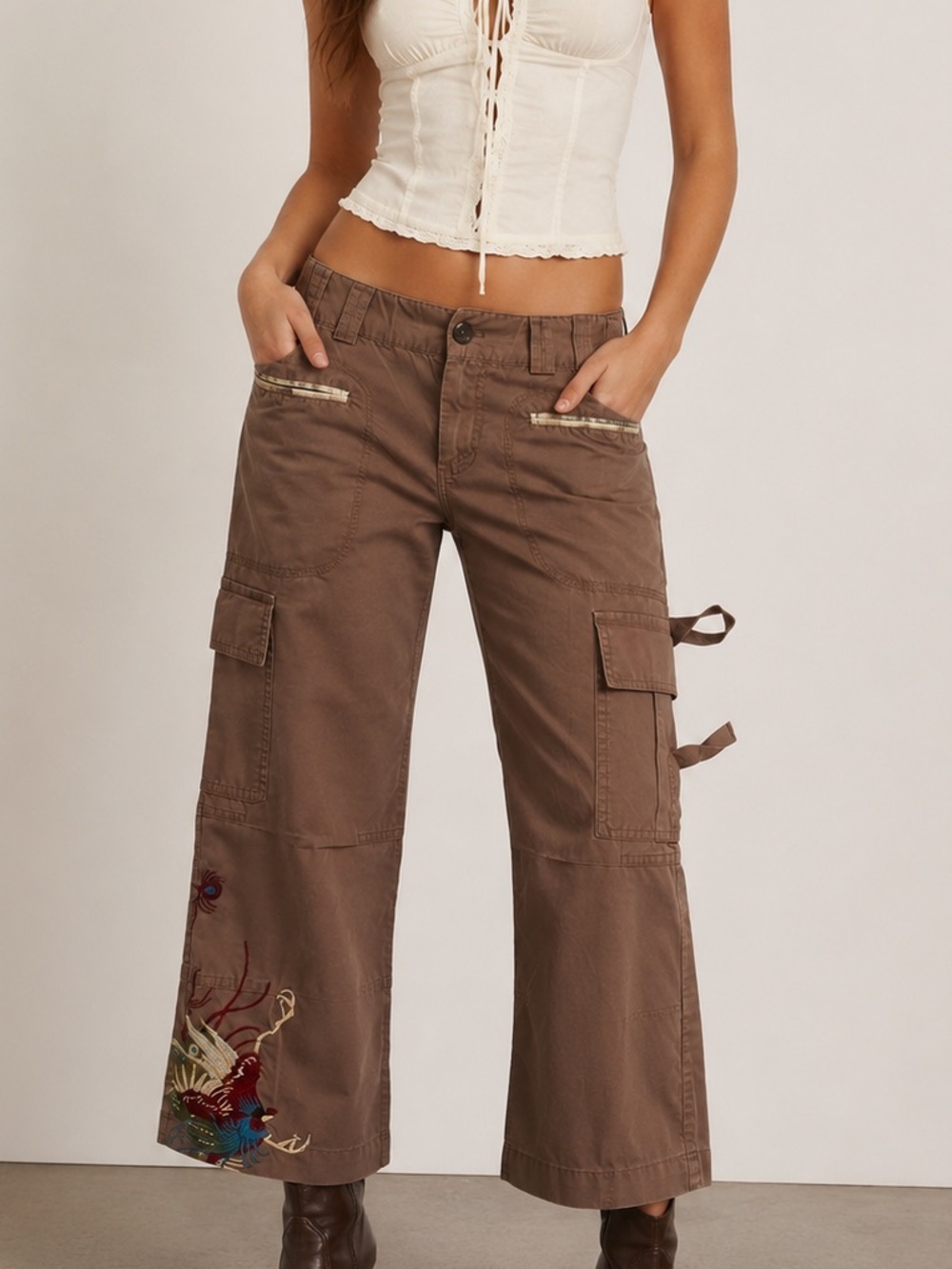 Vintage Buffalo by David Bitton Embroidered Cargo Pants